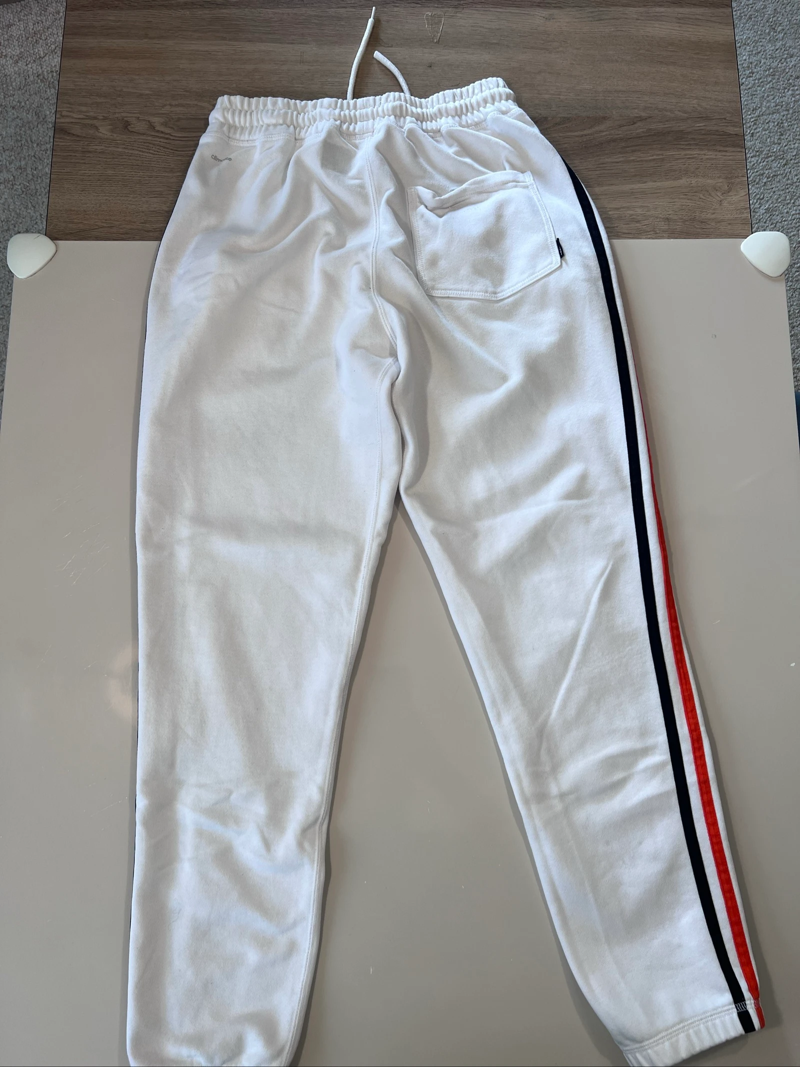 Pantalón de jogging Adidas Originals blanco con bandas tricolores - Talla M – photo 2
